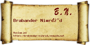 Brabander Nimród névjegykártya